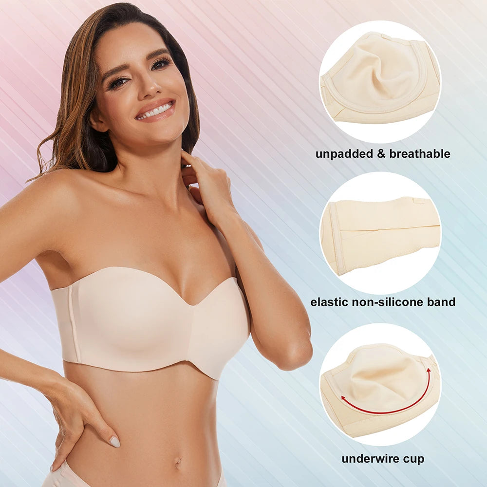 Sheroine™ Strapless Bra – Seamless Lift & High Support