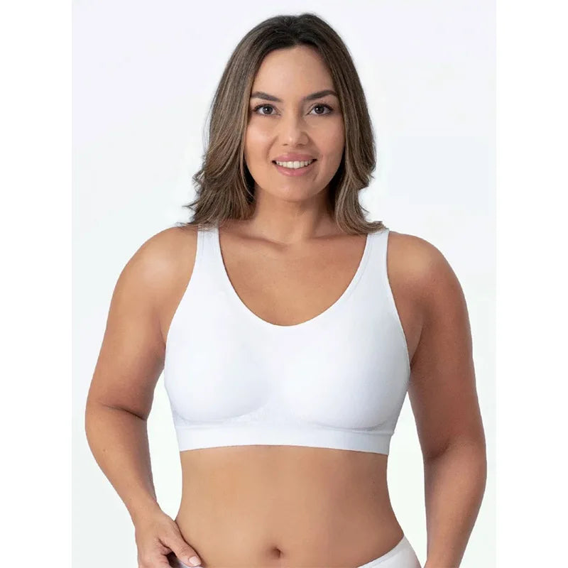 Seamless Wireless Shaper Bra – Soft Silk Details & Removable Pads