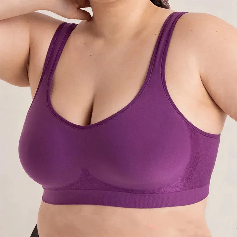 Seamless Wireless Shaper Bra – Soft Silk Details & Removable Pads