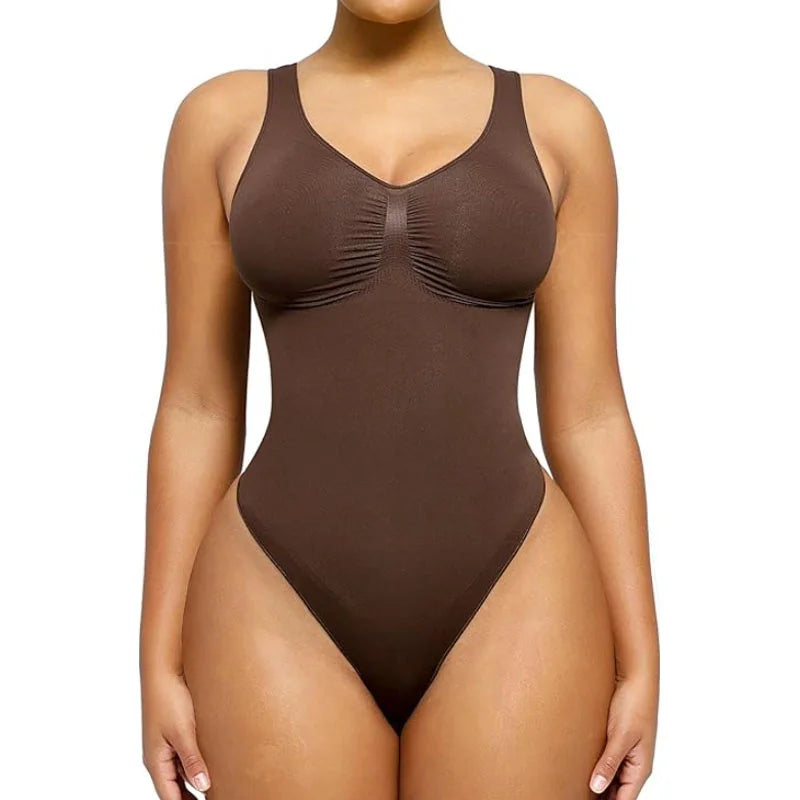 Tummy Control Tank Bodysuit with Wide Straps