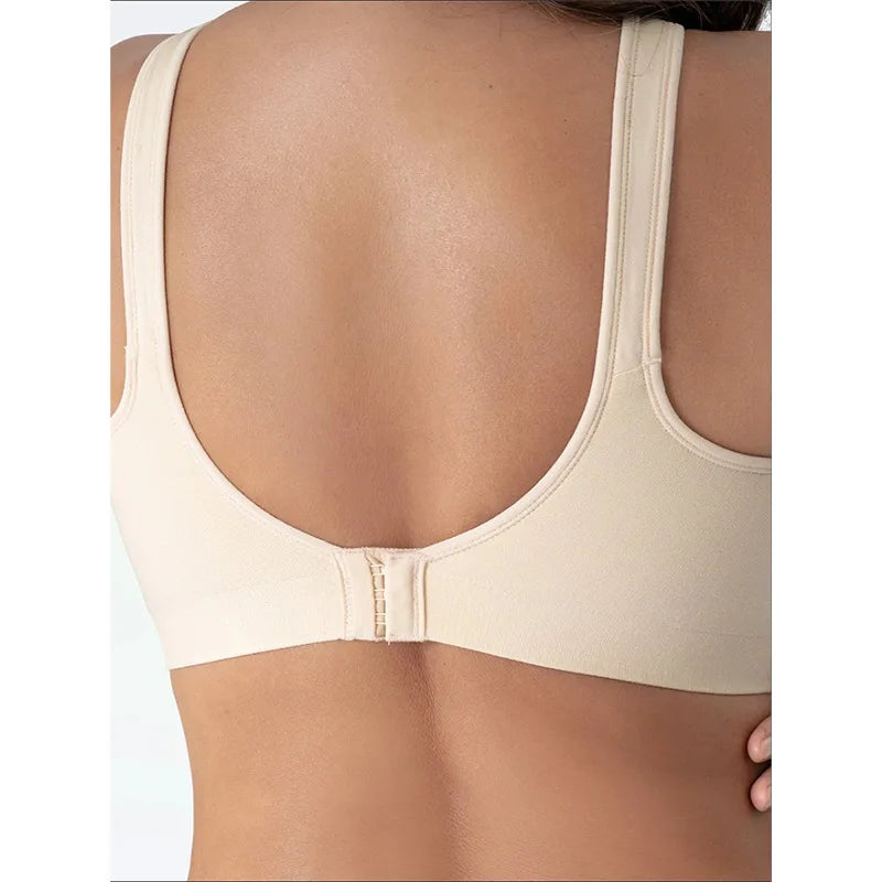 Seamless Wireless Shaper Bra – Soft Silk Details & Removable Pads