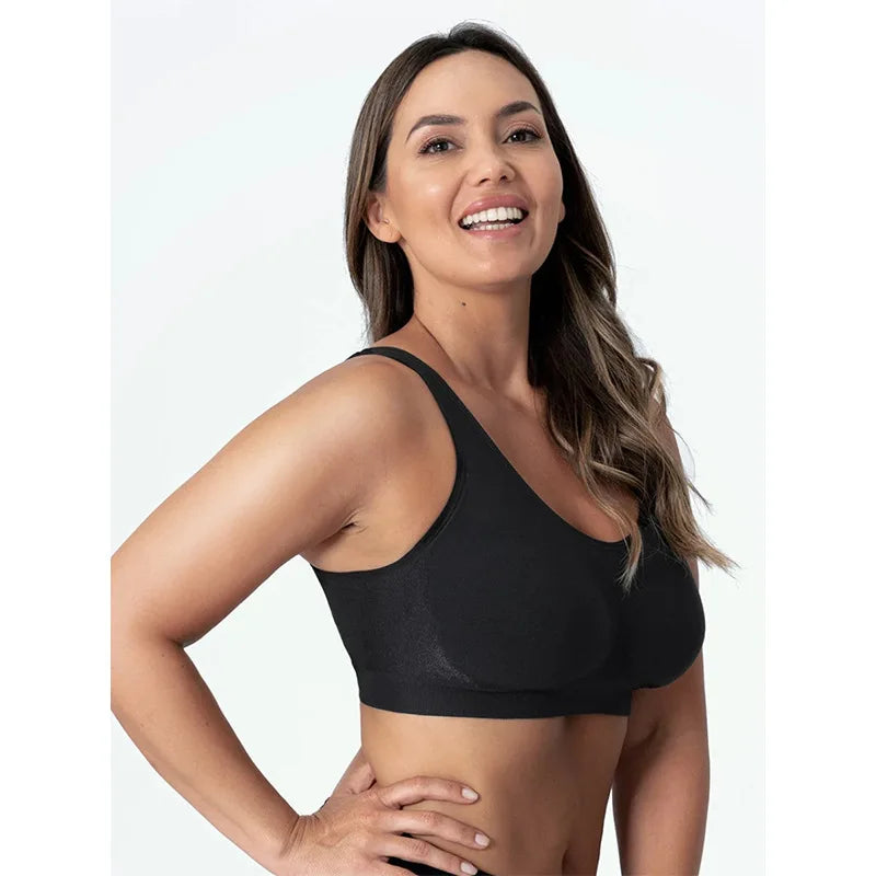 Seamless Wireless Shaper Bra – Soft Silk Details & Removable Pads