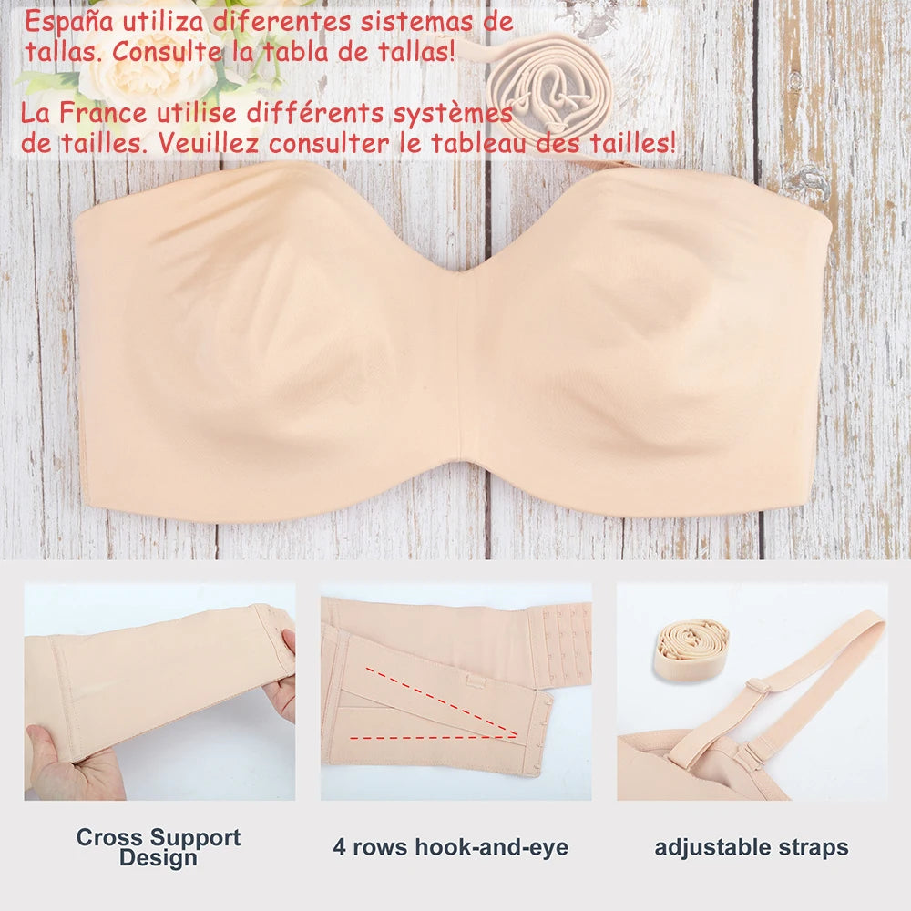 Sheroine™ Strapless Bra – Seamless Lift & High Support