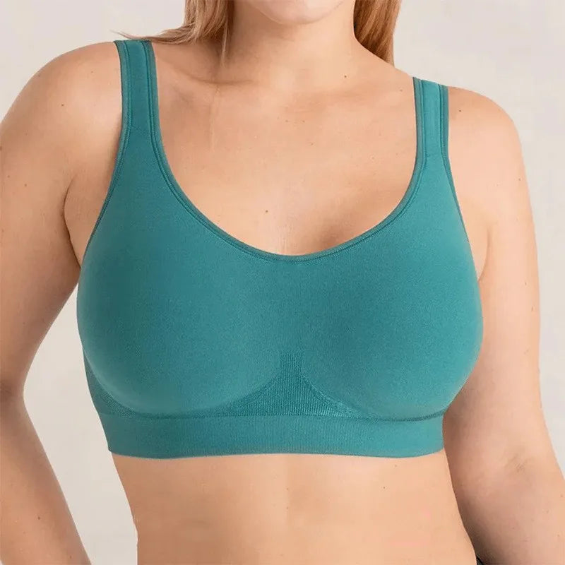 Seamless Wireless Shaper Bra – Soft Silk Details & Removable Pads