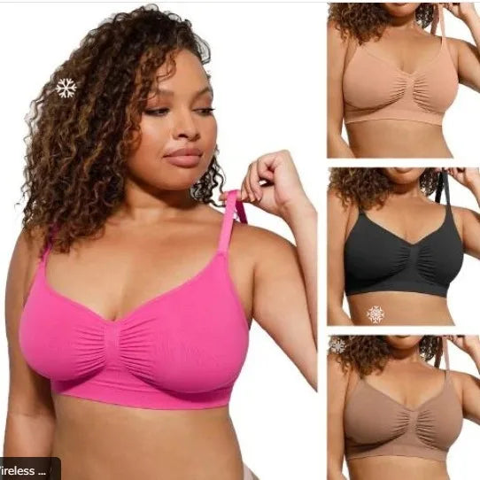 Seamless Wireless Push-Up Bra – Full Coverage & Adjustable
