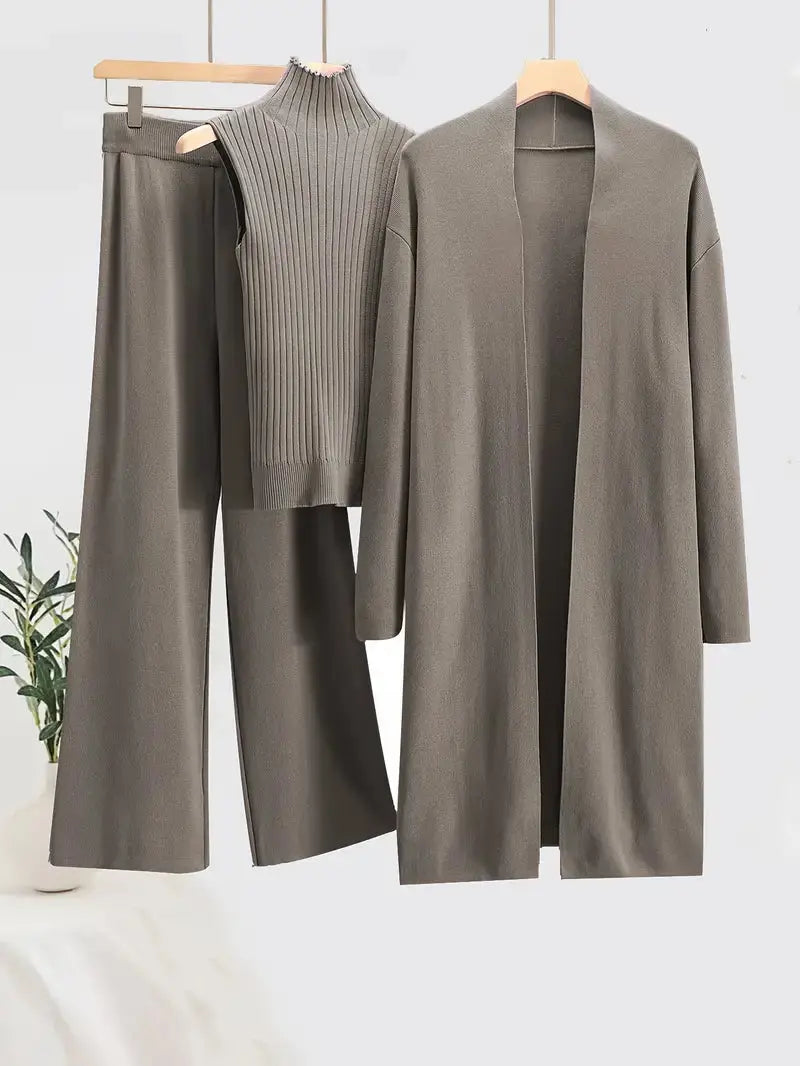 3 Piece Cozy Knit Set – Effortless Warmth & Style