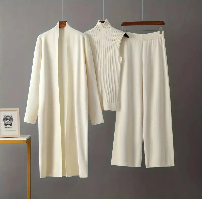 3 Piece Cozy Knit Set – Effortless Warmth & Style