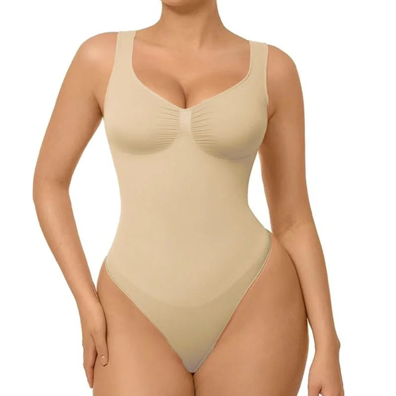 Tummy Control Tank Bodysuit with Wide Straps