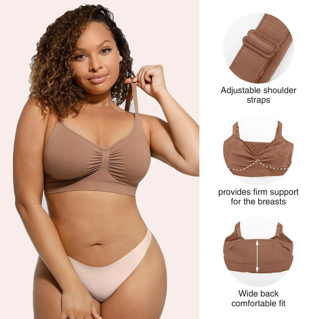 Seamless Wireless Push-Up Bra – Full Coverage & Adjustable