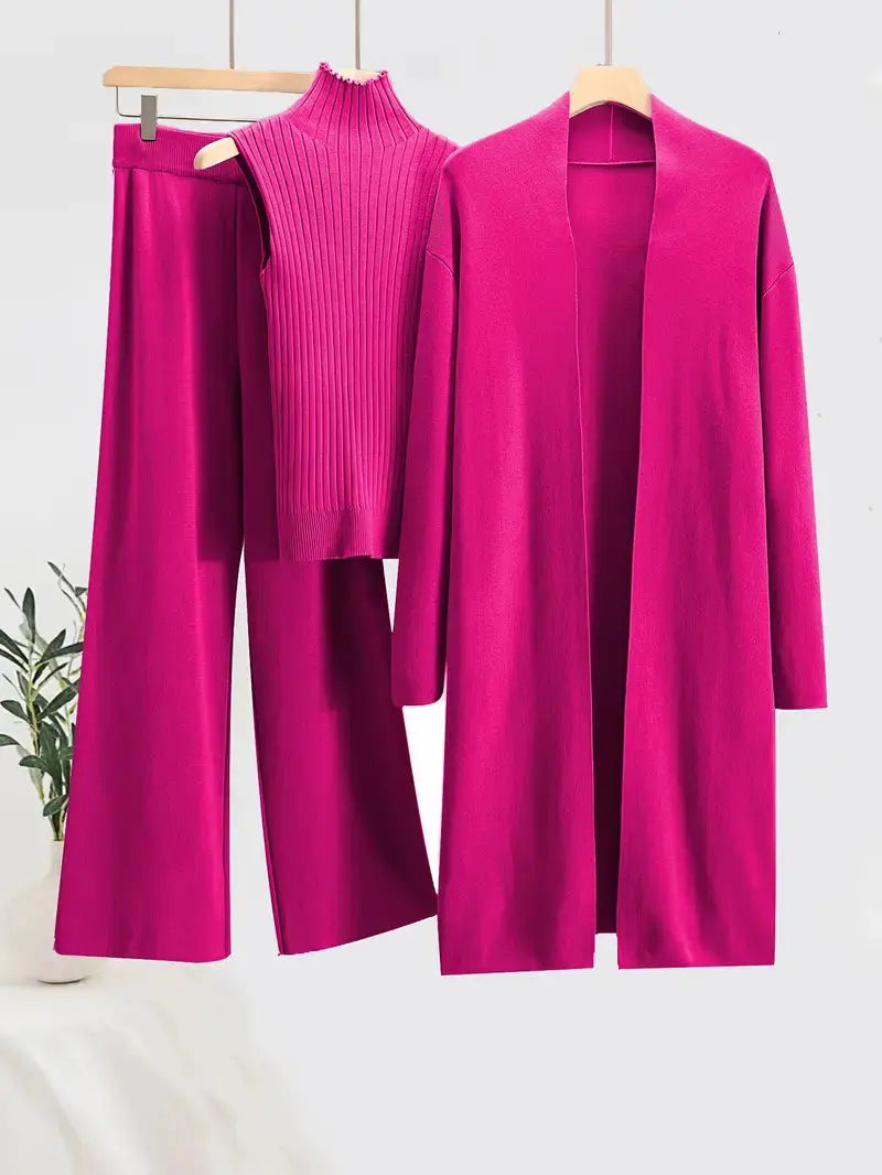 3 Piece Cozy Knit Set – Effortless Warmth & Style